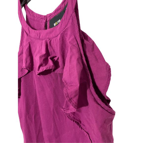Maeve Anthropologie Halter Neck Purple Ruffled Tank Preppy Minimalist Blouse S - Picture 2 of 6